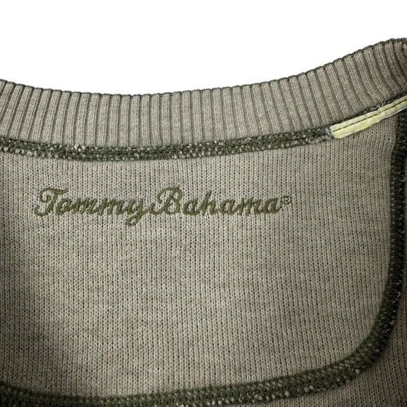 TOMMY BAHAMA Men's Green Flipshore Abaco REVERSIBLE Split Neck Sweatshirt XXL - Picture 4 of 10
